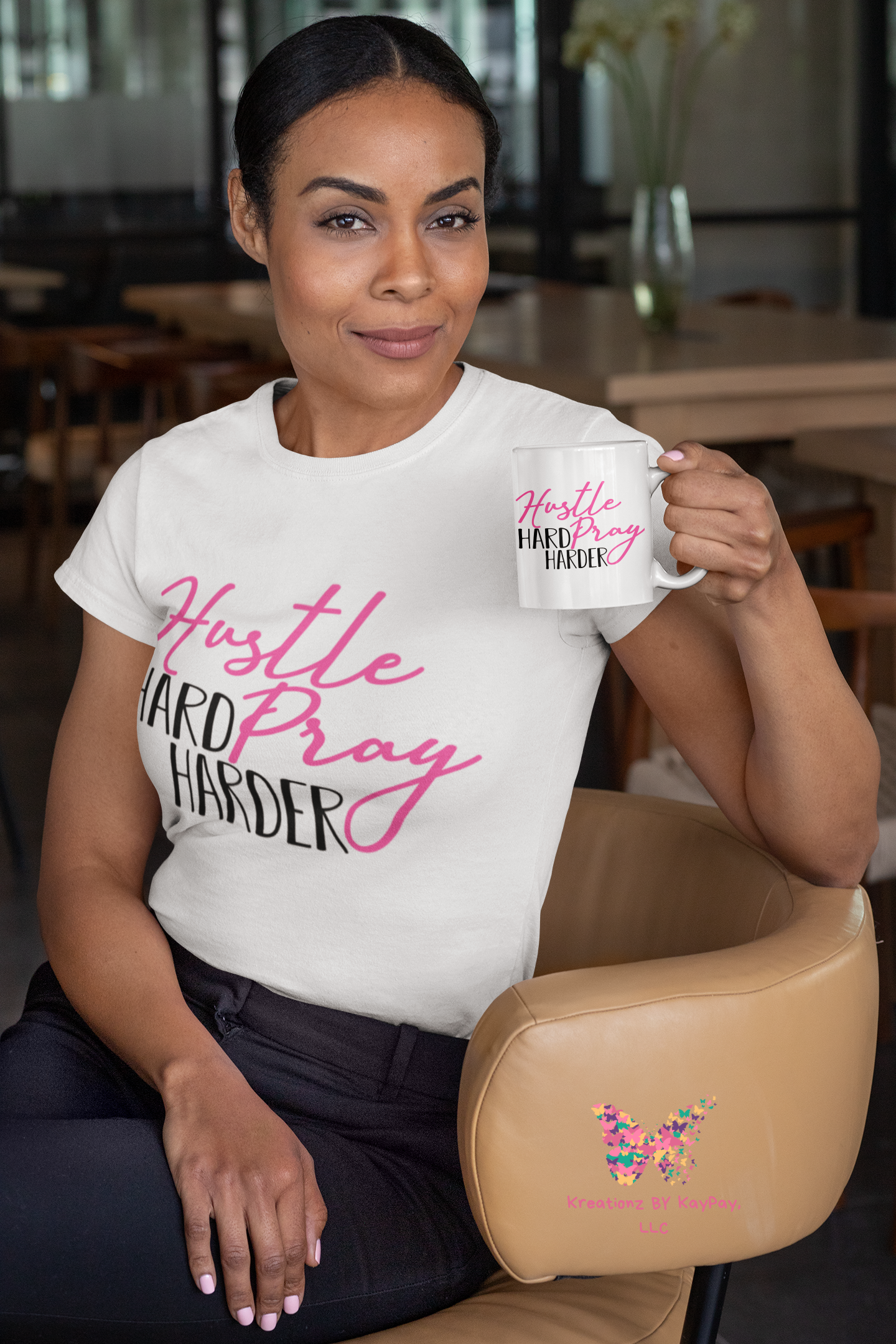 Hustle Hard Pray Harder T-Shirt and Mug Bundle